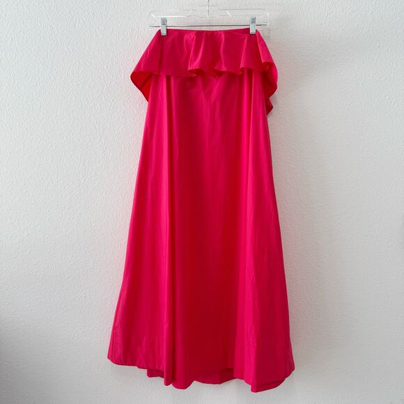 NWT Anthropologie Strapless Flounce A-Line Midi Dress Pink Rose Size XS - Picture 3 of 7